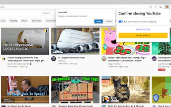 Confirm closing YouTube