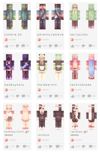 Aesthetic skins for Minecraft