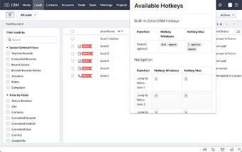 Better Hotkeys For Zoho CRM