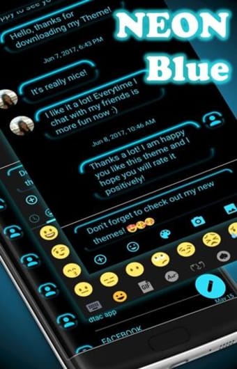 SMS Messages Neon Led Blue