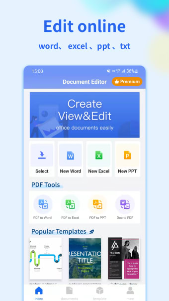 Documents Editor:WordExcel