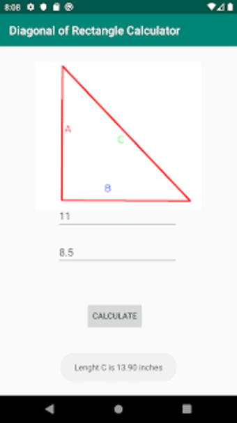 Diagonal of Rectangle Calculator