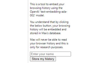 Max's Browser History Embedding Tool