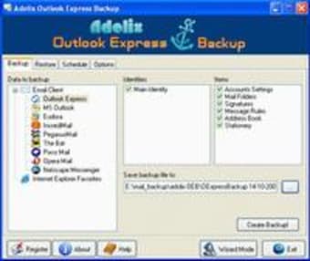 Adolix Outlook Express Backup