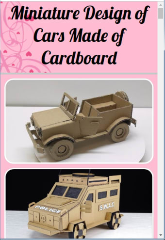 Miniature Car Design From Cardboard