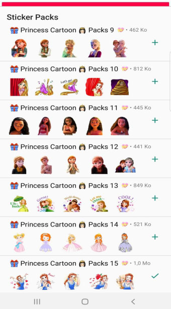Stickers Princess Cartoon For WhatsApp