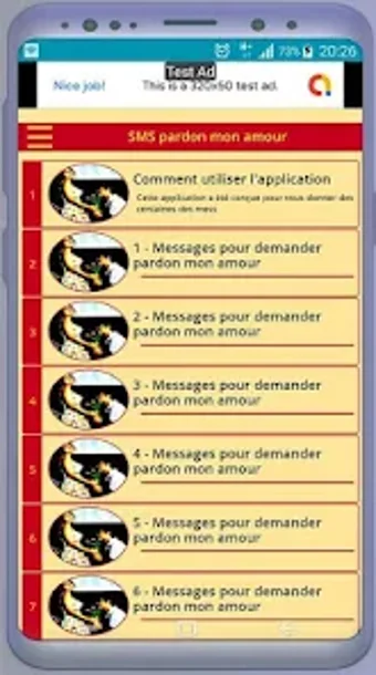 SMS dexcuses à son amour - De