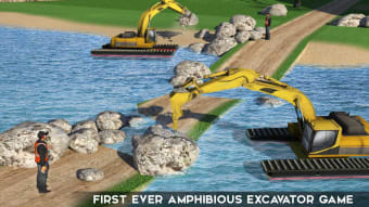Amphibious Excavator Crane  Dump Truck Simulator