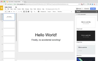 Stop Slide Scrolling in Google Presentation