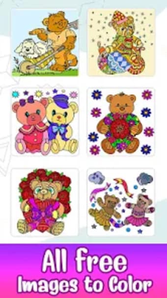 Teddy Bear Color by Number Art