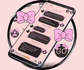 SMS Theme Ribbon Pink messages