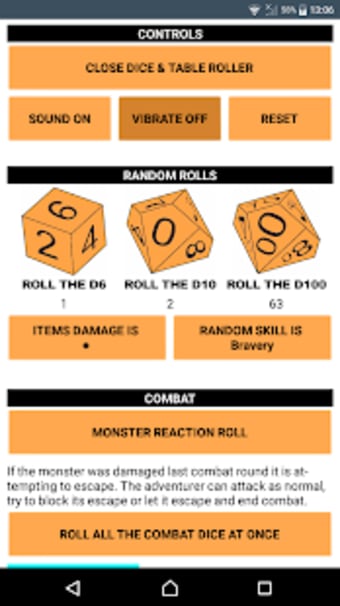 D100 Dungeon Dice and Table Roller