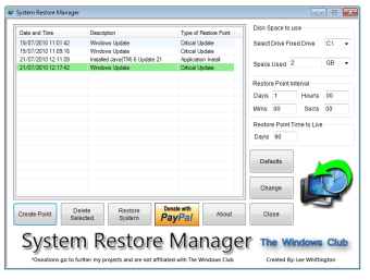 System Restore Manager