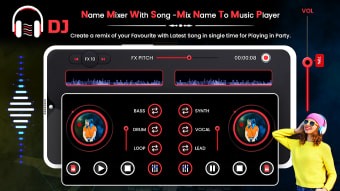 DJ Name Mixer with Song - Mix Name to Music Player