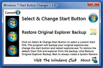 Windows 7 Start Button Changer