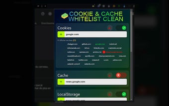 Cookie & Cache Whitelist Clean