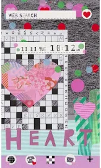 Collage Theme Crossword Heart