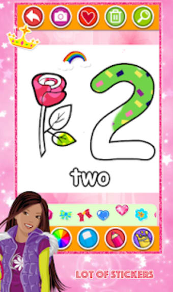 Glitter Number and letters Coloring for kids