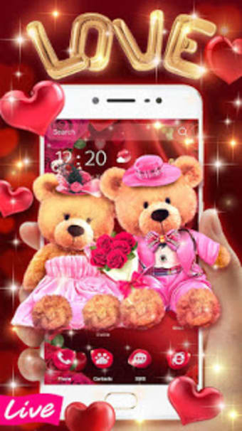 3D Love Bear Couple Theme