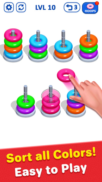 Hoop Stack Puzzle - Sort Color