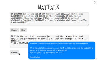 MatTalX - Write math symbols