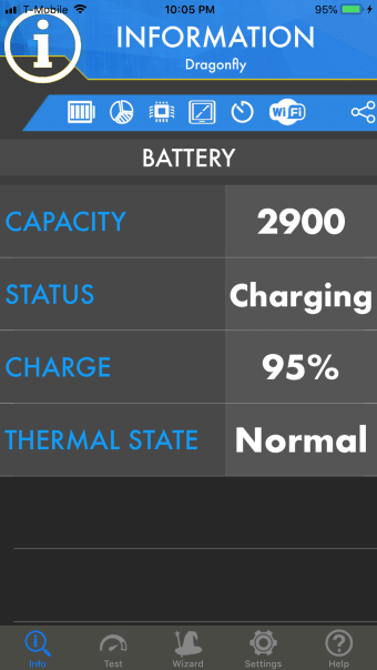Amperes - battery charge info