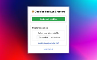 Cookie Backup and Restore
