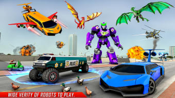 Flying Limo Robot Car Game 3D