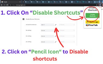 Disable Browser Shortcuts