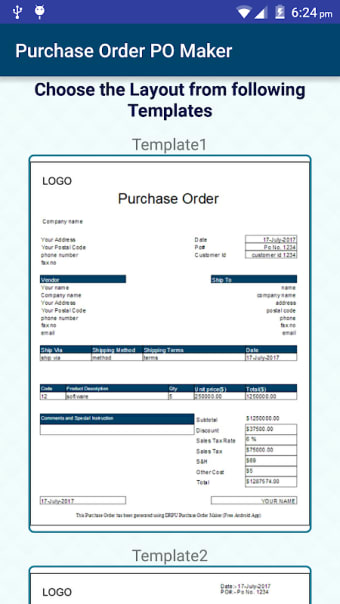 Invoice & Purchase Order Maker