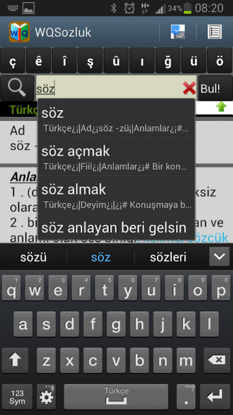 WQSozluk- Turkish Offline Dictionary- Multilingual