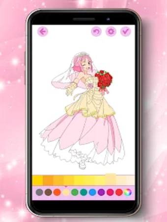 Anime Bride Girl Coloring Book