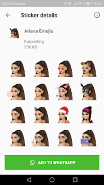 Ariana Grande Emoji Stickers for WhatsApp