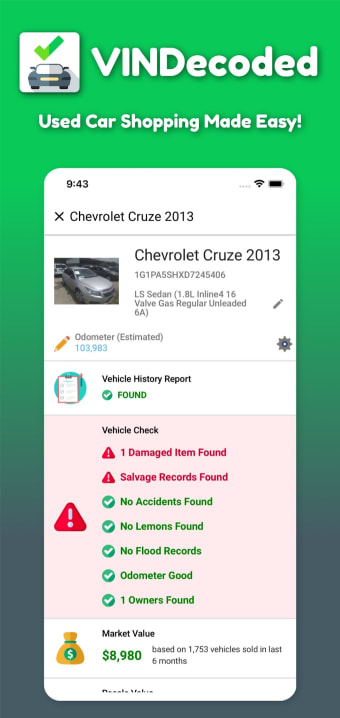VIN Check Report for Used Cars