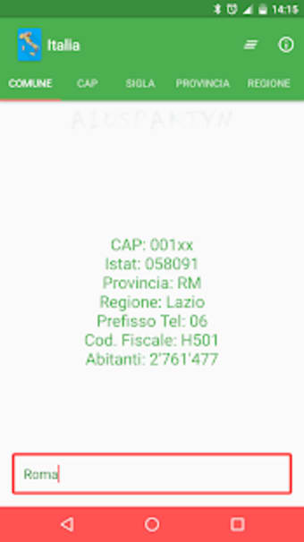 Italia - Comuni CAP Province