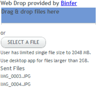 Binfer Transfer/Send Large Files Easily