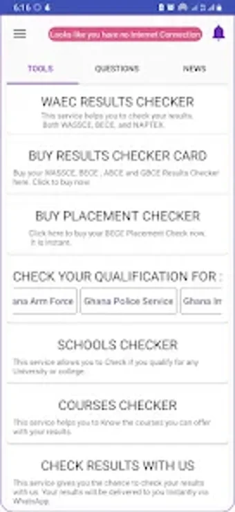 CAO Admissions WAEC Results C