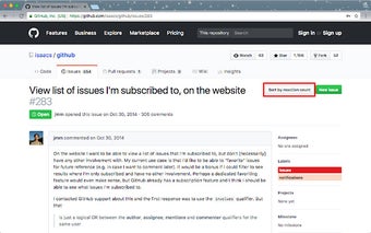 Github Sort by Comment Reactions Extension