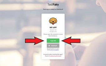 TestFairy - Copy app url