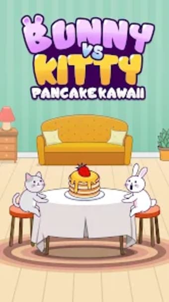 Bunny vs Kitty Pancake:Kawaii