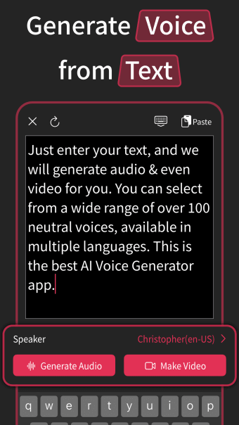 AI Voice Generator Text Video