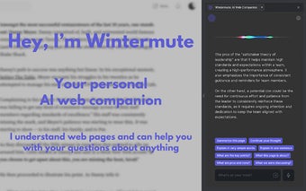 Wintermute: AI Web Companion