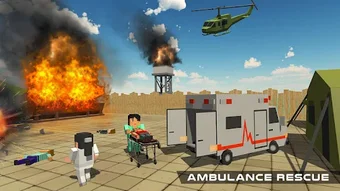 Blocky Army Ambulance Rescue