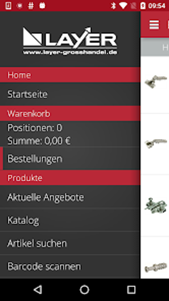 LAYER-Grosshandel Shopping App