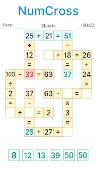 NumCross - Math Puzzle Games