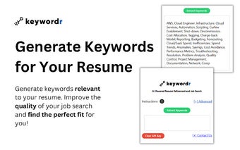 Keywordr: Resume Tool & AI Keyword Generation