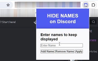 Hide Names on Discord — for Browser