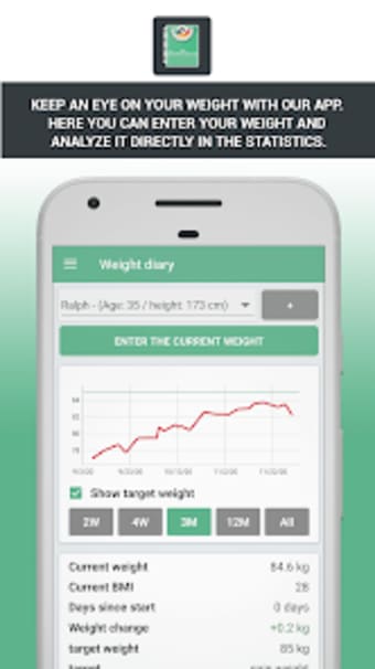 Weight diary  BMI calculator