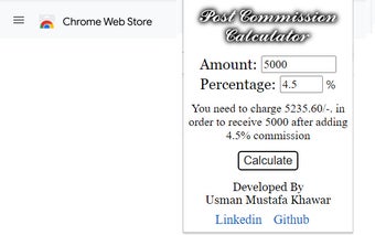 Post Commision/Tax Calculator