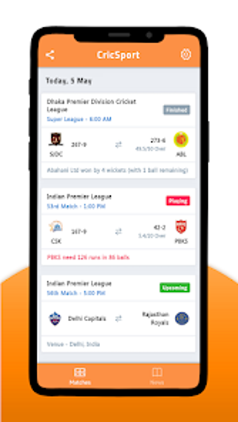 CricSport - cricket score live